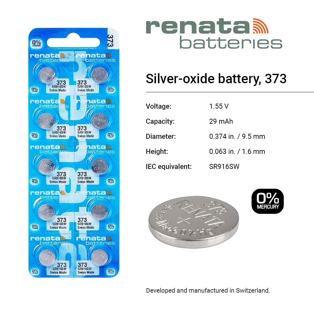 Renata 4 373 Button Cell Watch 0% Hg Mercury Free Batteries