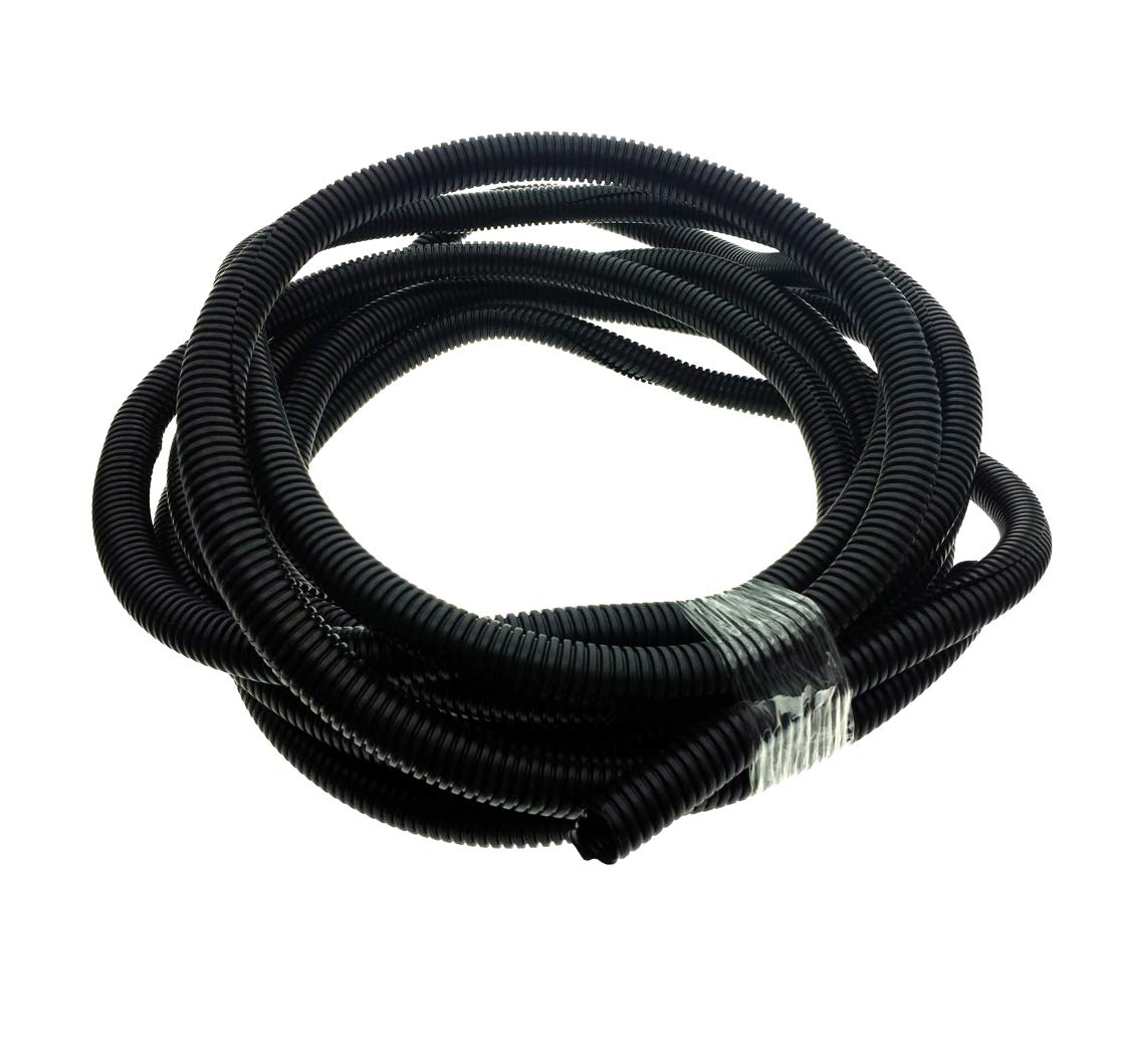 YXQ Split Wire Loom Black 25 Ft 3/4-inch ID Polyethylene Bellows Pipe Preservative Flexible Tube for Electric Conduit Liquid