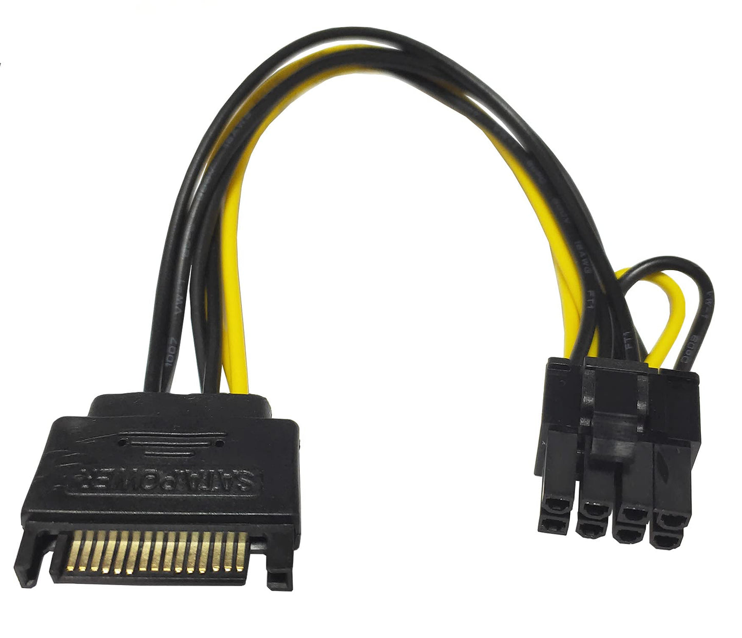 Traovien PCI Express Power Cable,15 Pin SATA Male to 8 Pin (6+2 Pin) PCI Express Female Video Card Power Adapter Cable(15CM/6inch 2Pcs)