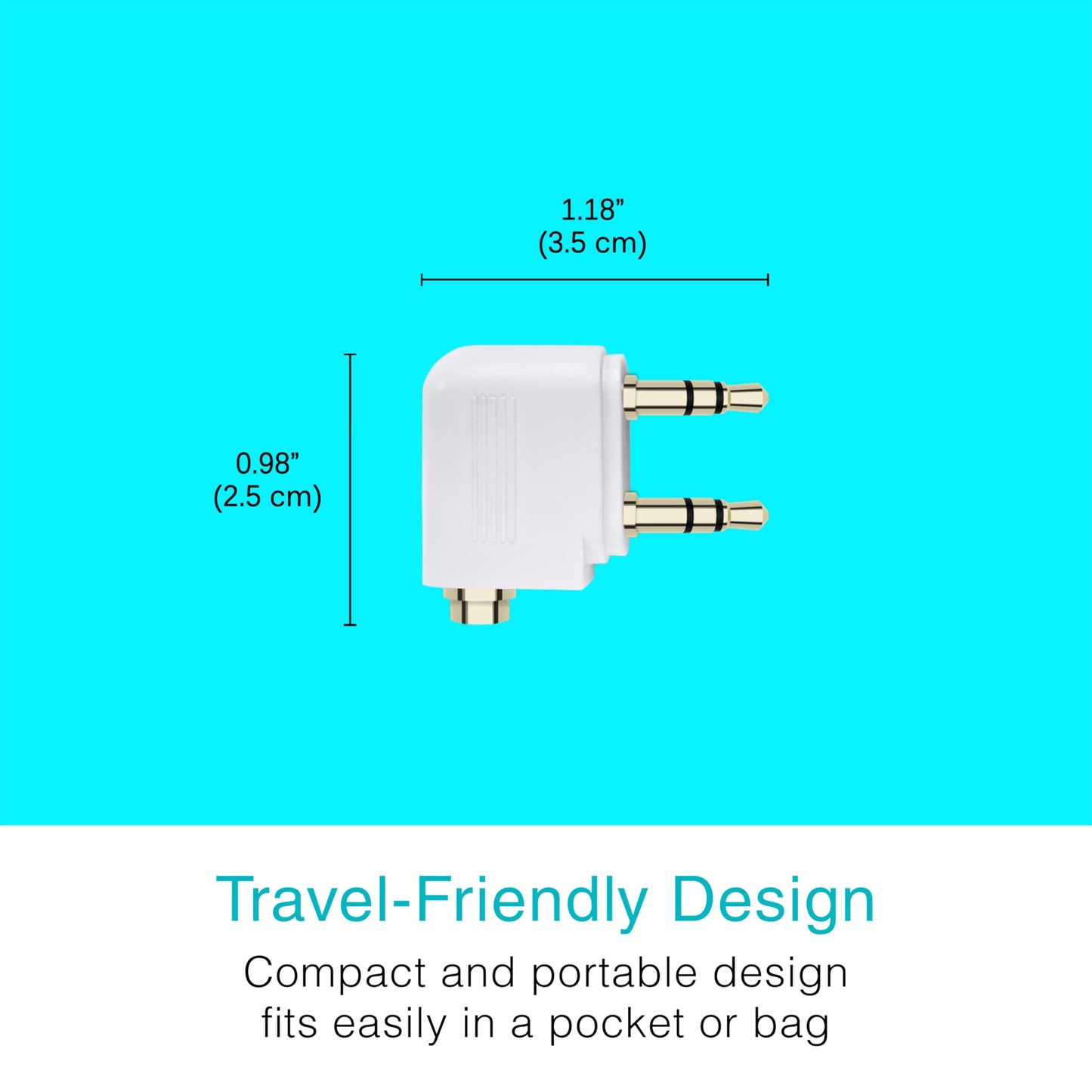 MEE Audio Airplane Headphone Adapter for in-Flight Entertainment Systems - Dual 3.5mm Male to 3.5mm Female - Works with Headphones, Headsets