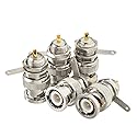 Superbat BNC Male Plug Nut Bulkhead Solder RF Connector Adapters for Antennas Ham Radio Camera 5pcs