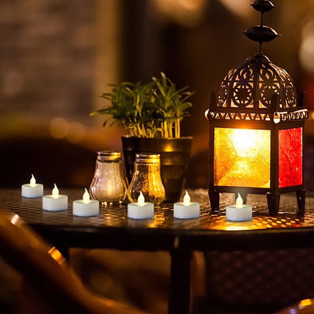 Jialine Remote flameless led Tea Light Candles with Timer,Realistic Flickering tealight Candles with Remote,Safe Decorative Lighting