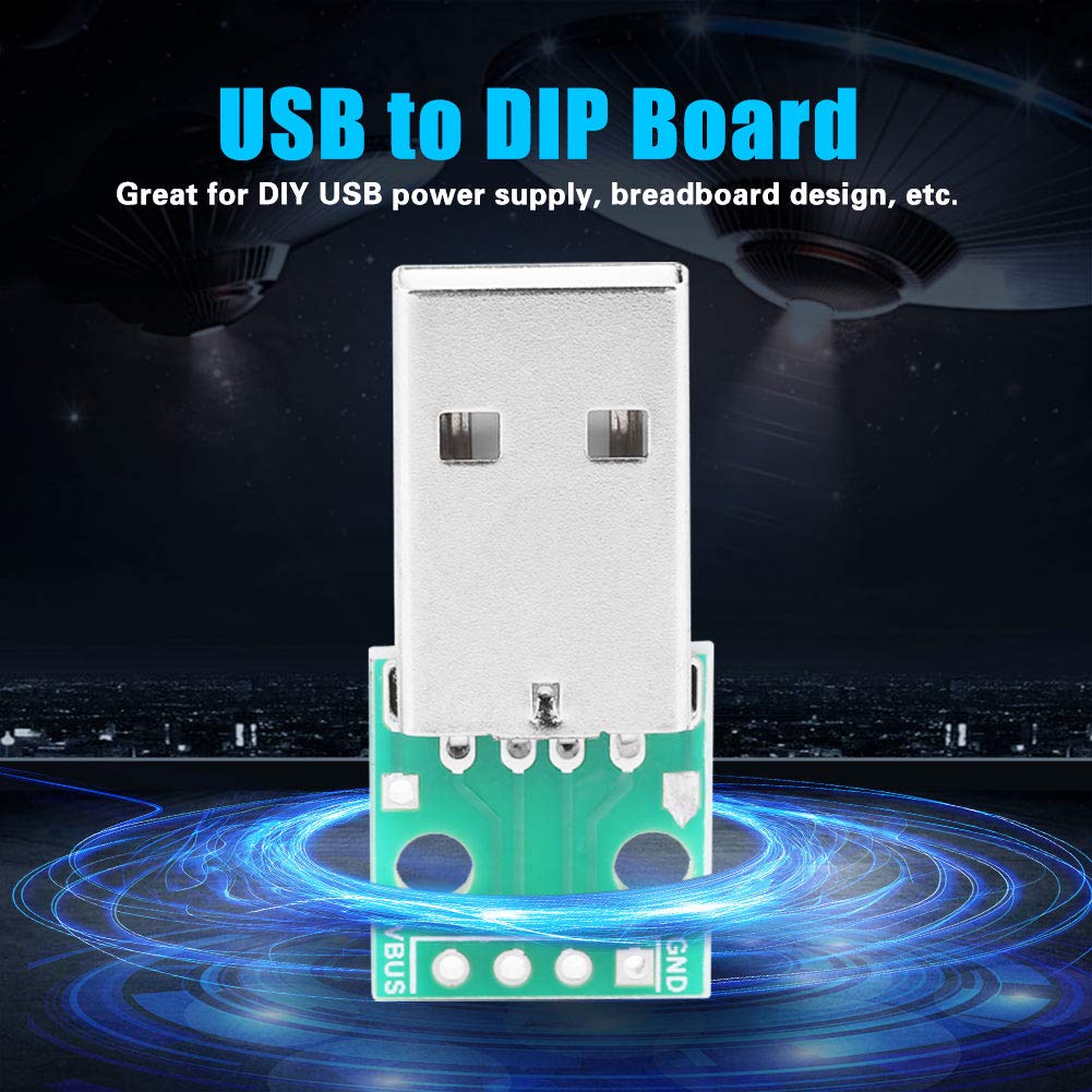 Akozon USB Type A to DIP Adapter Board, 4 Pins, Standard USB