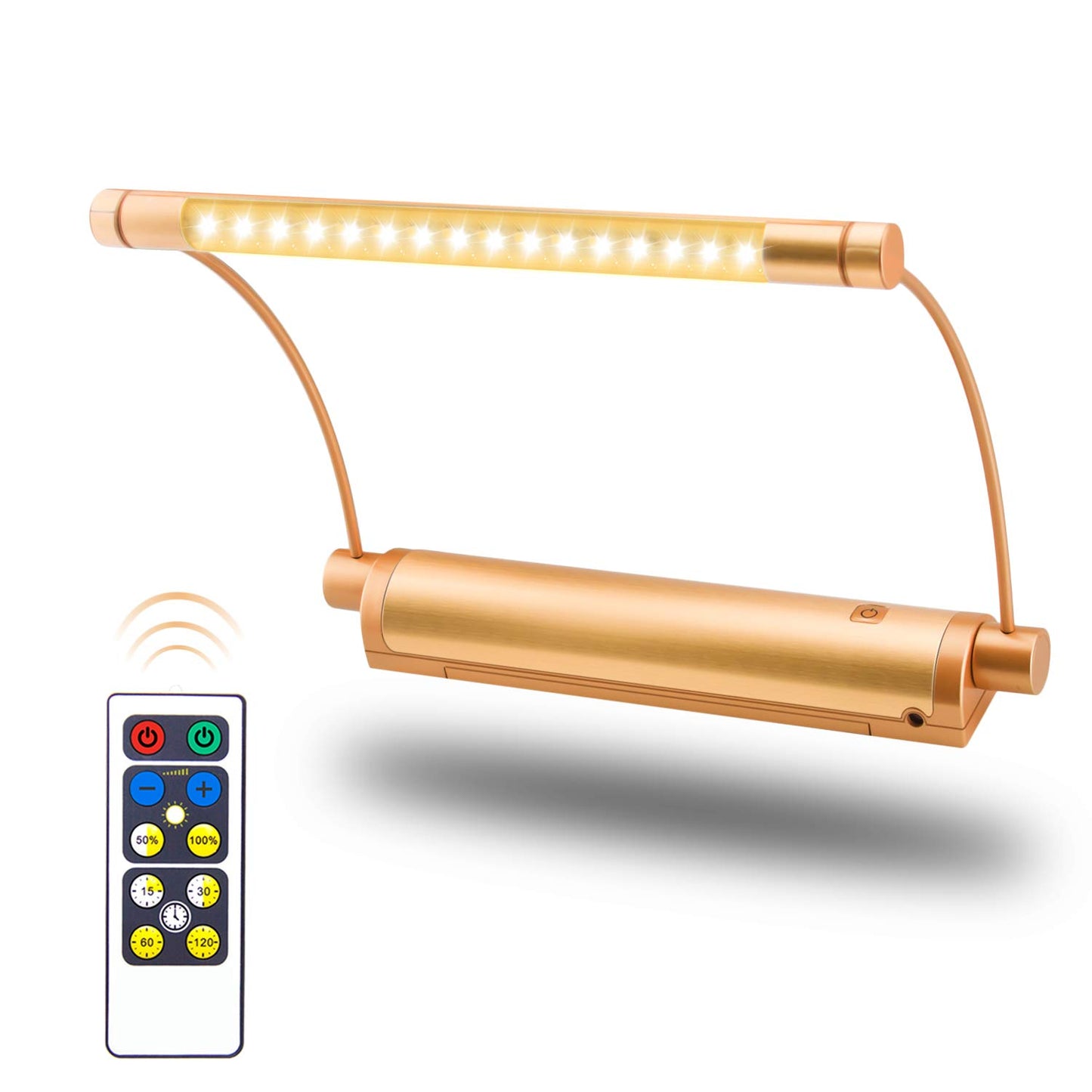 HONWELL Picture Light - Cordless Display Lights with Battery Powered LED, Remote Control, Timer Dimmer, Swivel Lamp Head for Artwork Lighting