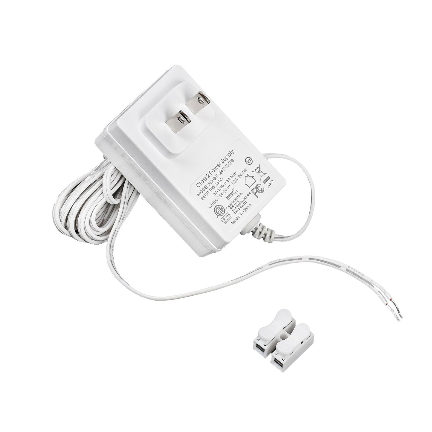 Rollerhouses 24V 1A 24W White Plug-in Transformer DC Wall Charger Adapter/Power Supply Adapter w/5 Ft Cable, AC 100-240V to DC 24V Power Converter…