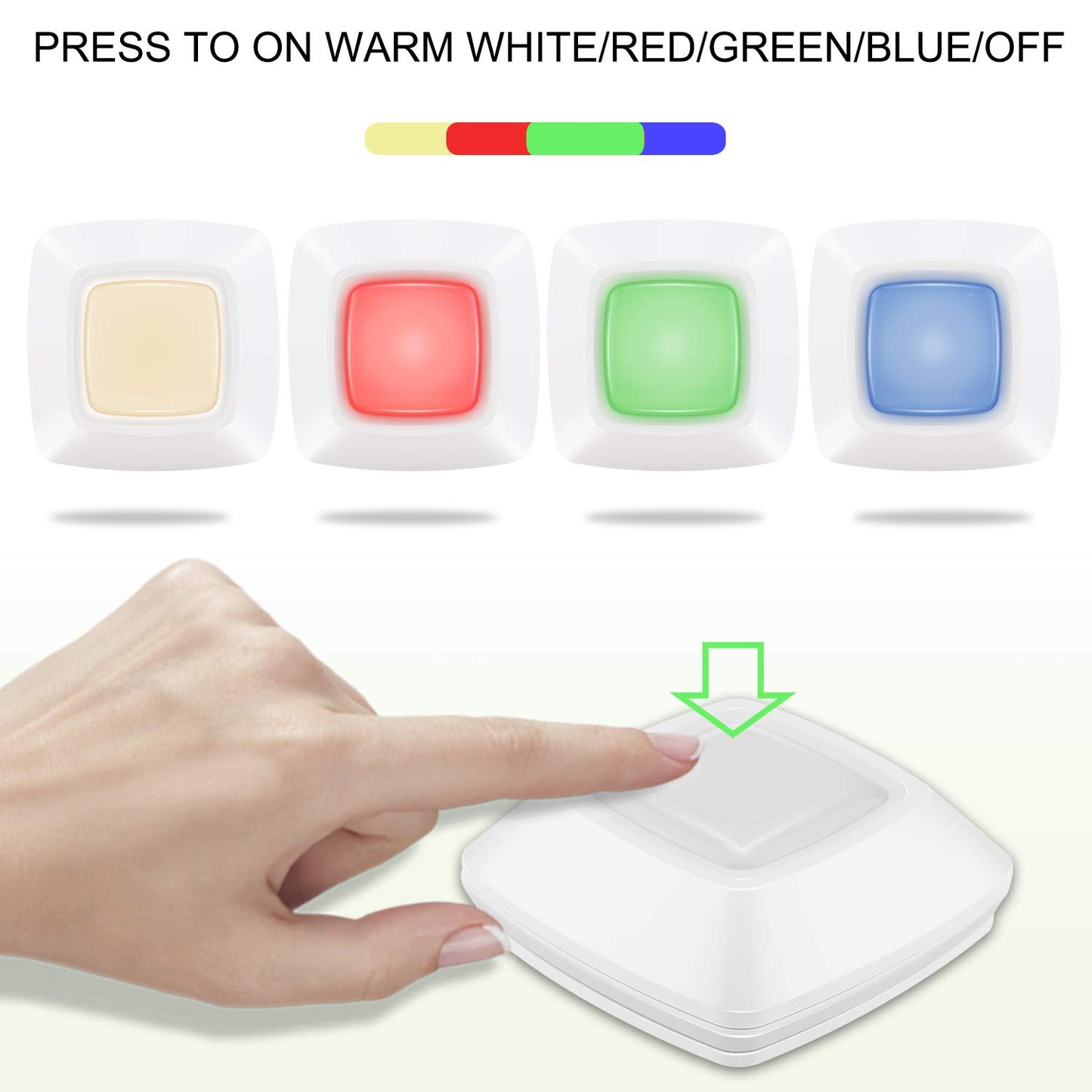 HONWELL Puck Lights, Wireless LED Battery Powered Push Lights, Under Counter Cabinet Lights, Tap Lights, Touch Closet Lights, Voice Level Lights