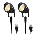 TOVEENEN LED Outdoor Landscape Spotlight 120V 12W Waterproof Spot Lights for Yard House Garden Christmas Lighting, 3000K Warm White, 2 Pack