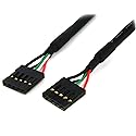 StarTech USBINT5PIN Internal 5 pin USB IDC Motherboard Header Cable (1.5 Feet), Black
