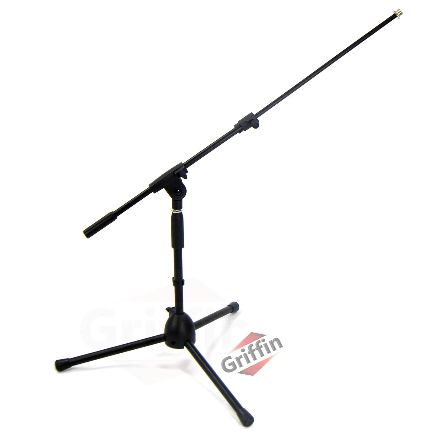 GRIFFIN Short Boom Mic Stand (Low Profile-X Series) - Tripod Mount for Kick Drum, Guitar Amps, Studio Desks, Singing & Home Recording Use