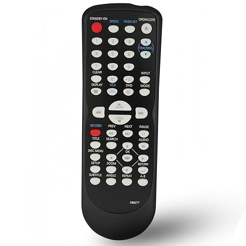 Replacement Remote Control for Magnavox DVD Player NB677 NB677UD RDV220MW9 DV220MW9B DV220FX4 DVD3315V CDV220MW9/F7A RDV220MW9A DV220MW9/VCR