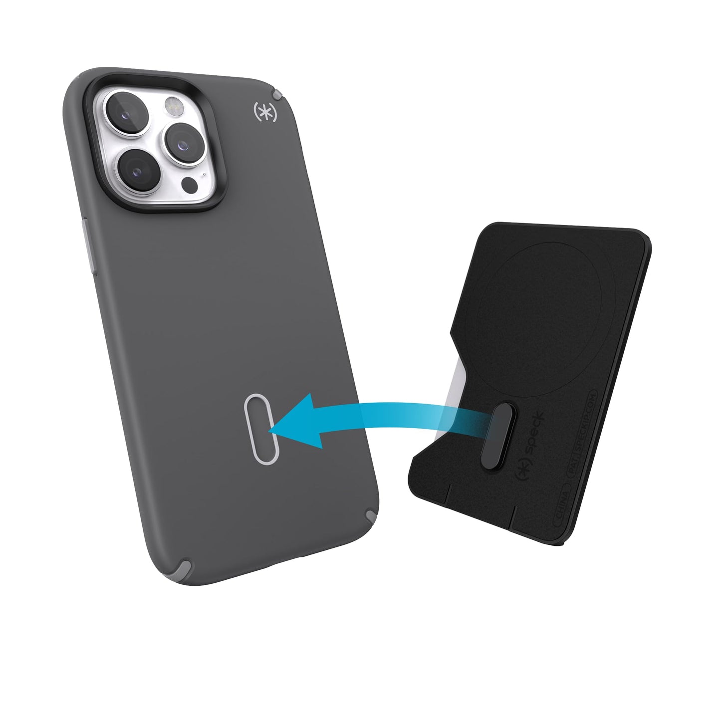 Speck iPhone Wallet MagSafe Accessory - Removable ClickLock No-Slip Interlock - Holds 1-3 Cards - Soft Touch Finish, Scratch Resistant Card Holder