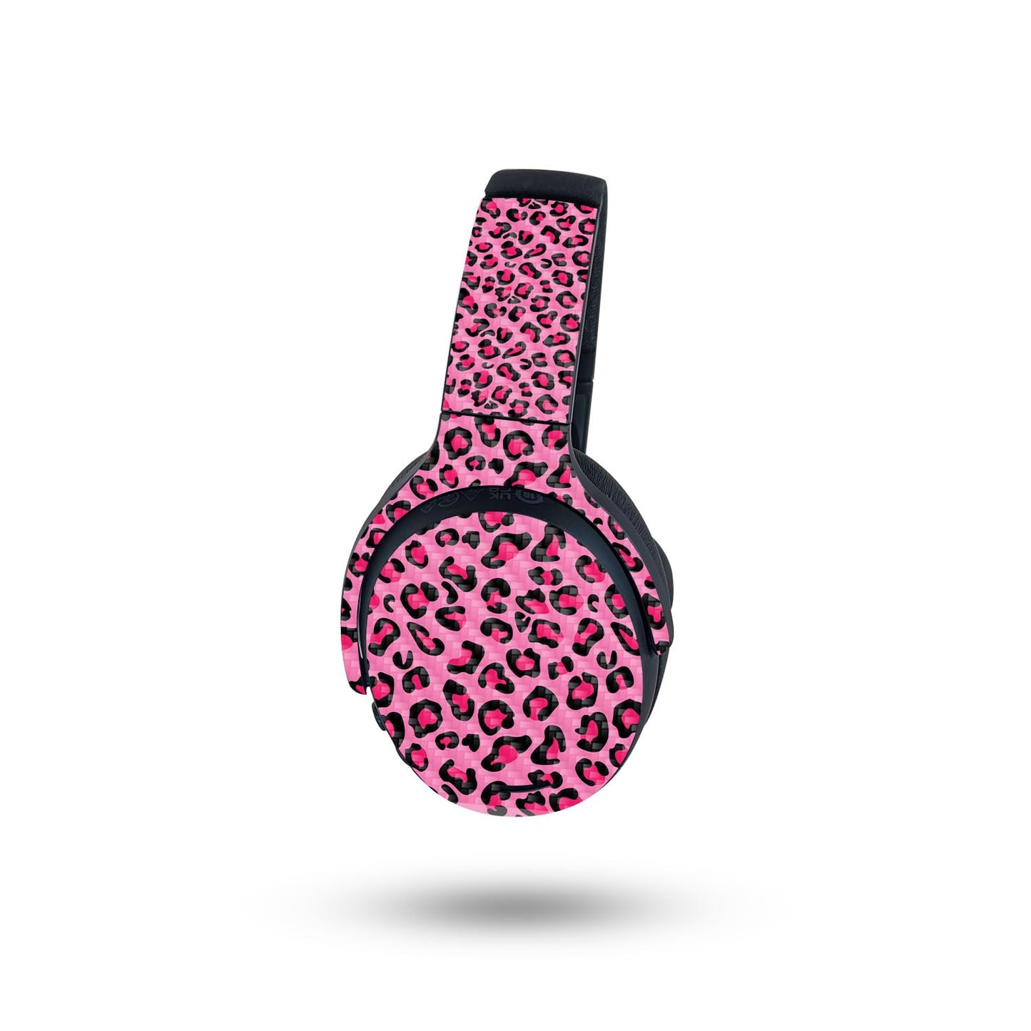 MightySkins Carbon Fiber Skin Compatible with Skullcandy Crusher ANC 2 - Pink Leopard | Protective, Durable Textured Carbon Fiber Finish | Easy…