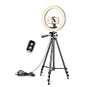 UBeesize 12 inch Ring Light with Stand, Selfie Ring Light with 50" Extendable Tripod Stand & Phone Holder for Live Stream/Makeup/YouTube Video