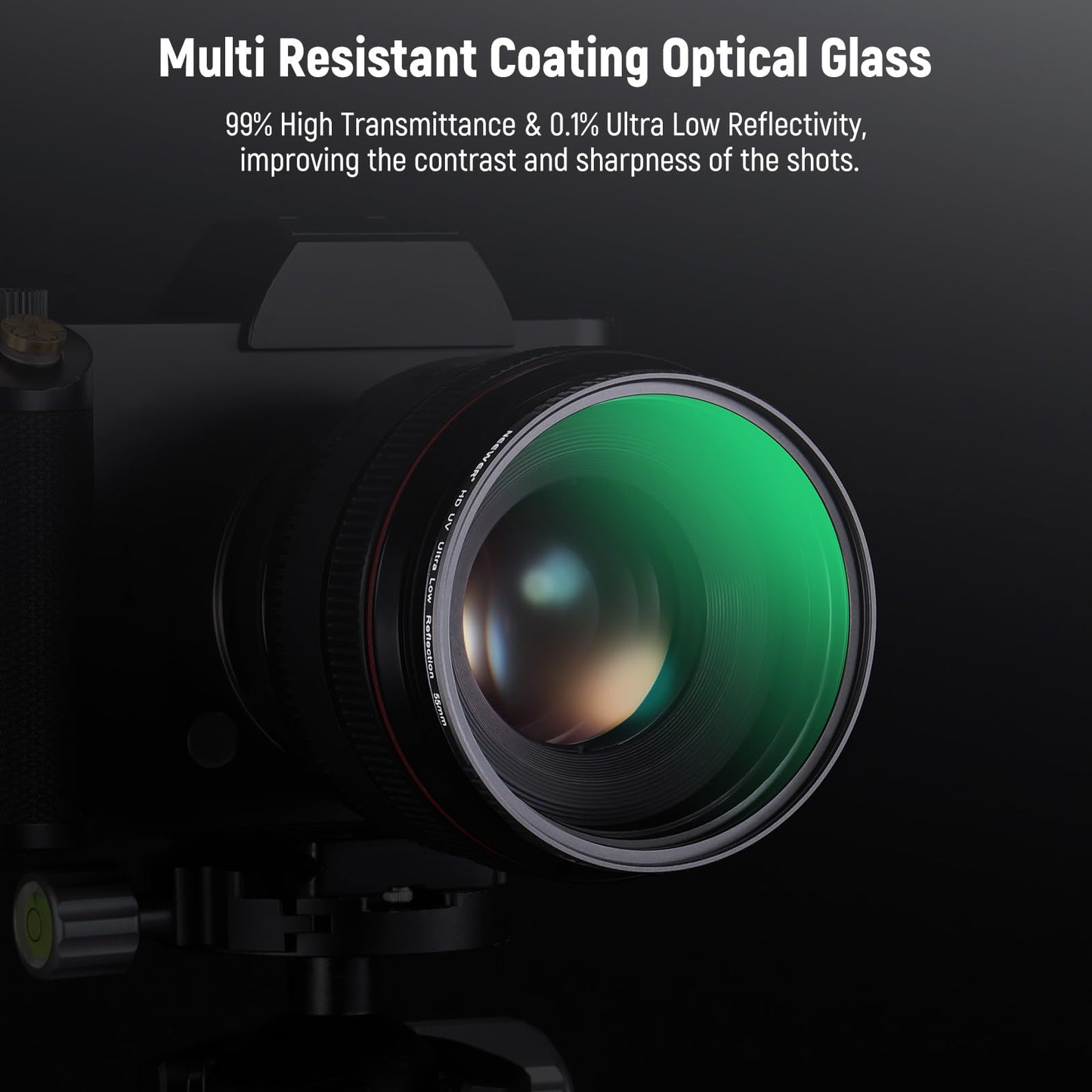 NEEWER 55mm Ultra Low Reflectivity UV Lens Filter, UV Protection Filter with Multi Resistant Coating, HD High Transmittance Optical Glass, Ultra Slim
