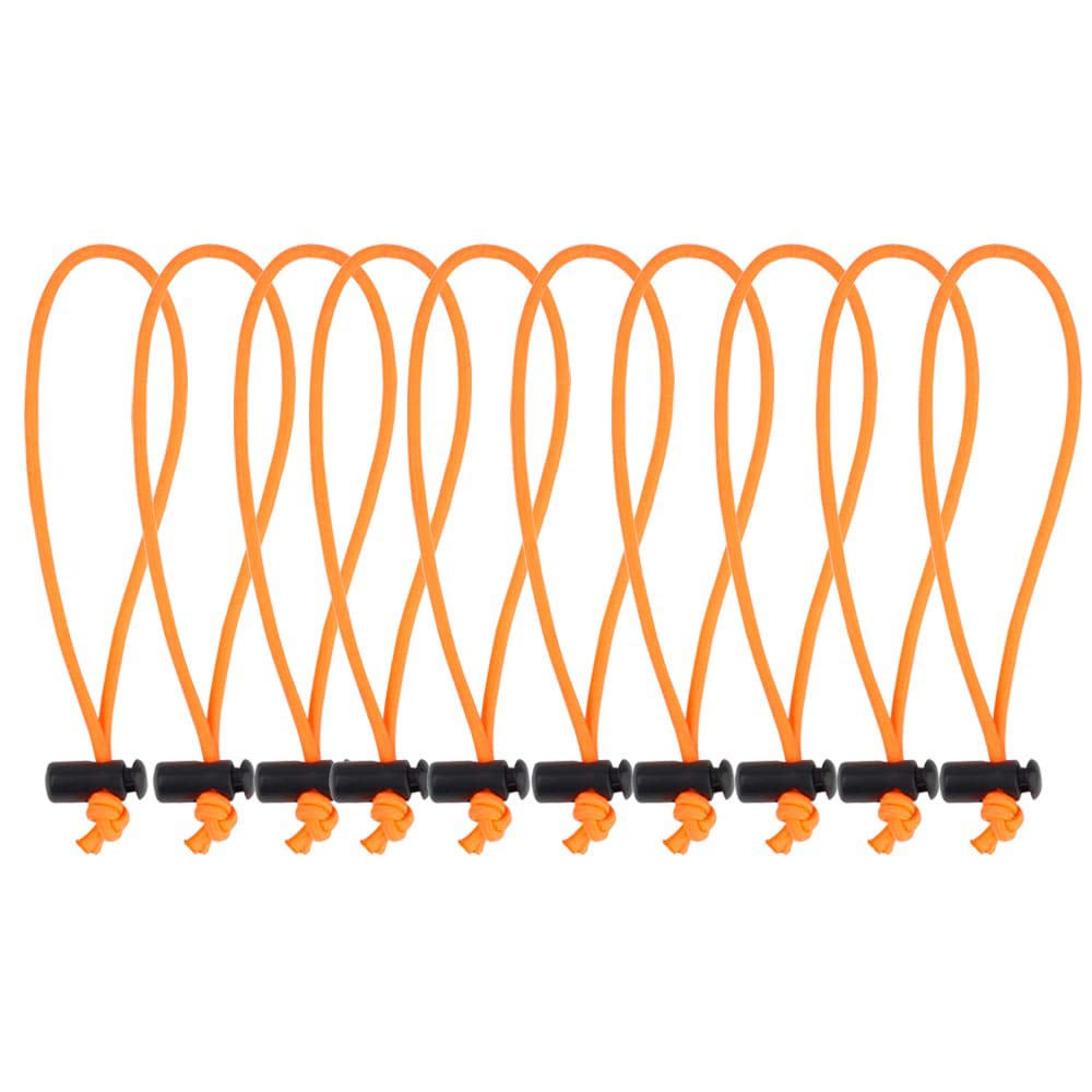 POWRIG 6" Bungee Cords Adjustable Cable Ties Cable management Reusable -Orange (10-pack)