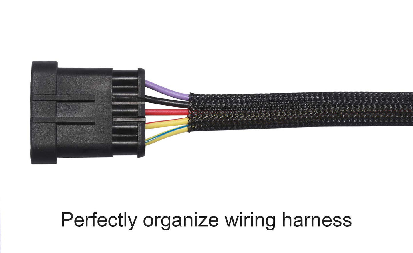 100ft - 1/2 inch PET Expandable Braided Sleeving - Black - Alex Tech Braided Cable Sleeve