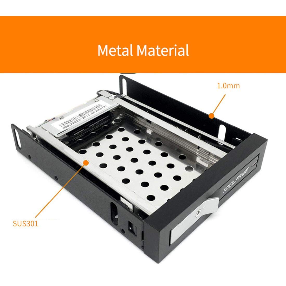 TOOLFREE 2.5 inch Single/Dual Bay SATA 6Gbps HDD/SSD Hard Disk Enclosure Extraction Box with Tool-Free Swap, LED Indicator, Lockable Hard Drives