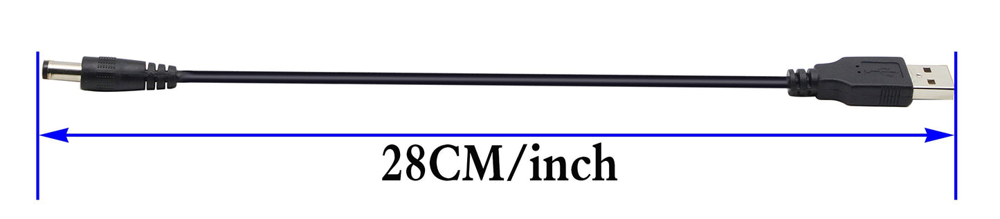 zdyCGTime USB 2.0 A Male to DC 5.5x2.1mm Male Adapter Cable 5 Volt DC Barrel Power Jack Charging Cable for Tablet, Electronic Dog, Access Control
