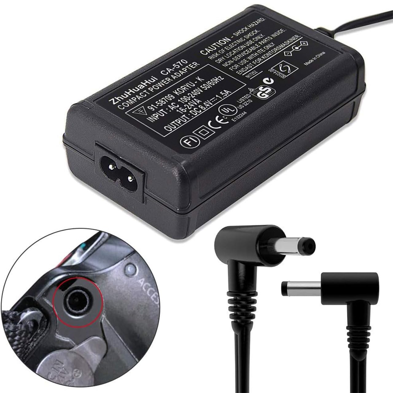 CA-570 AC Adapter Charger Compatible with Canon XA25,XA10,XA20,XA30,HG20,XH-A1,XA-30,Vixia HF100, XA11,HF G20, HF