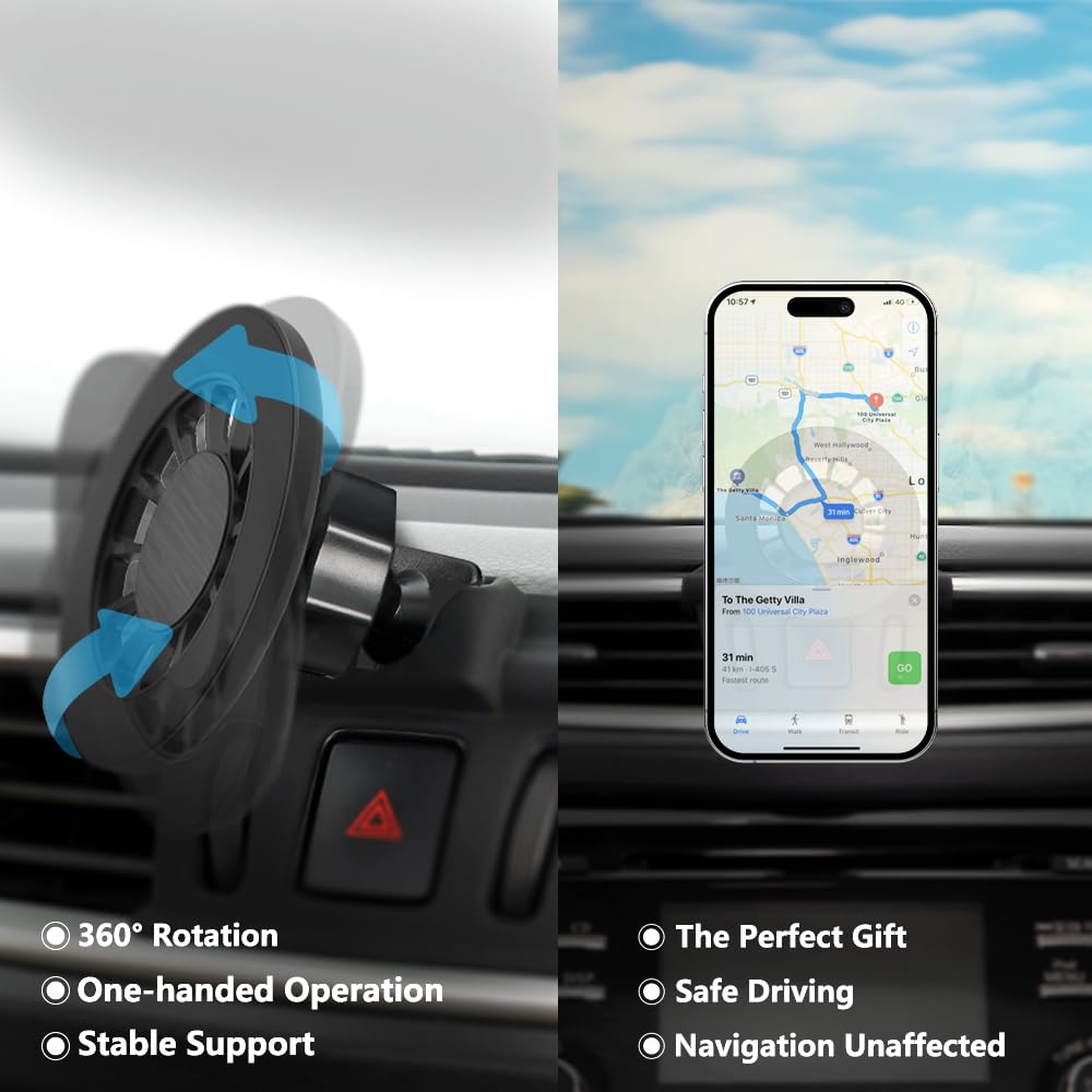 Zchan Car Phone Holder Mount for Nissan Murano 2015-2024 Car Accessories Car Mount 360°Rotation for Car Phone Holder Magnetic Hands Free Compatible