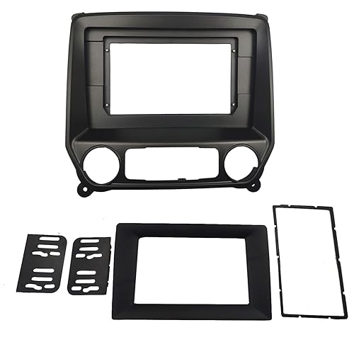 DKMUS Radio Stereo Bezel for Chevrolet Silverado 2014+ GMC Sierra 2014+ Dash Installation Mount Trim Kit Fits 10.1" and Double Din