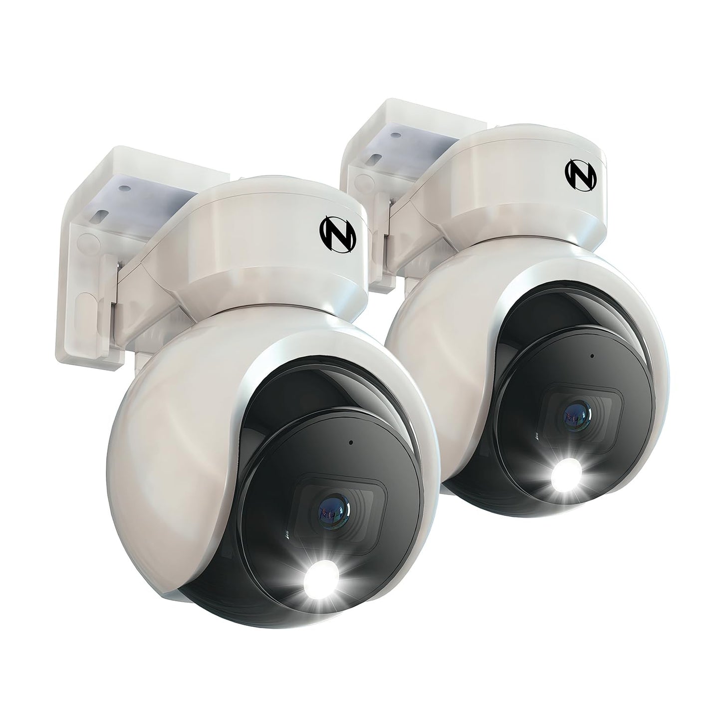 Night Owl® Add On Wired 4K Deterrence Cameras with 2-Way Audio - 2 Pack - White