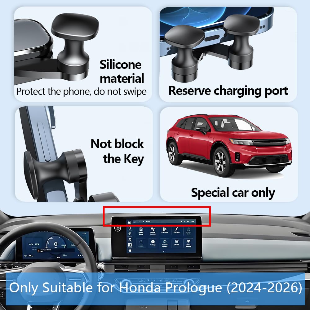 LUNQIN Car Phone Holder Mount for Honda Prologue 2024 2025 2026 Auto Accessories Navigation Screen Bracket Interior Decoration Mobile Cell Phone Mount