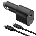 Samsung Super Fast Dual Car Charger (45W+15W) with Super Fast Charging Cable for Samsung Galaxy S26 S25 S24 S22 S21 S20 Ultra Plus Note 10+,Pixel,Note