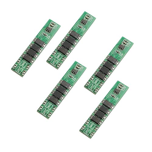 Acxico 5Pcs 1S 3.7V 10A Li-ion Lithium 1X Battery Protection Board 4 MOS Tube BMS PCB DIY