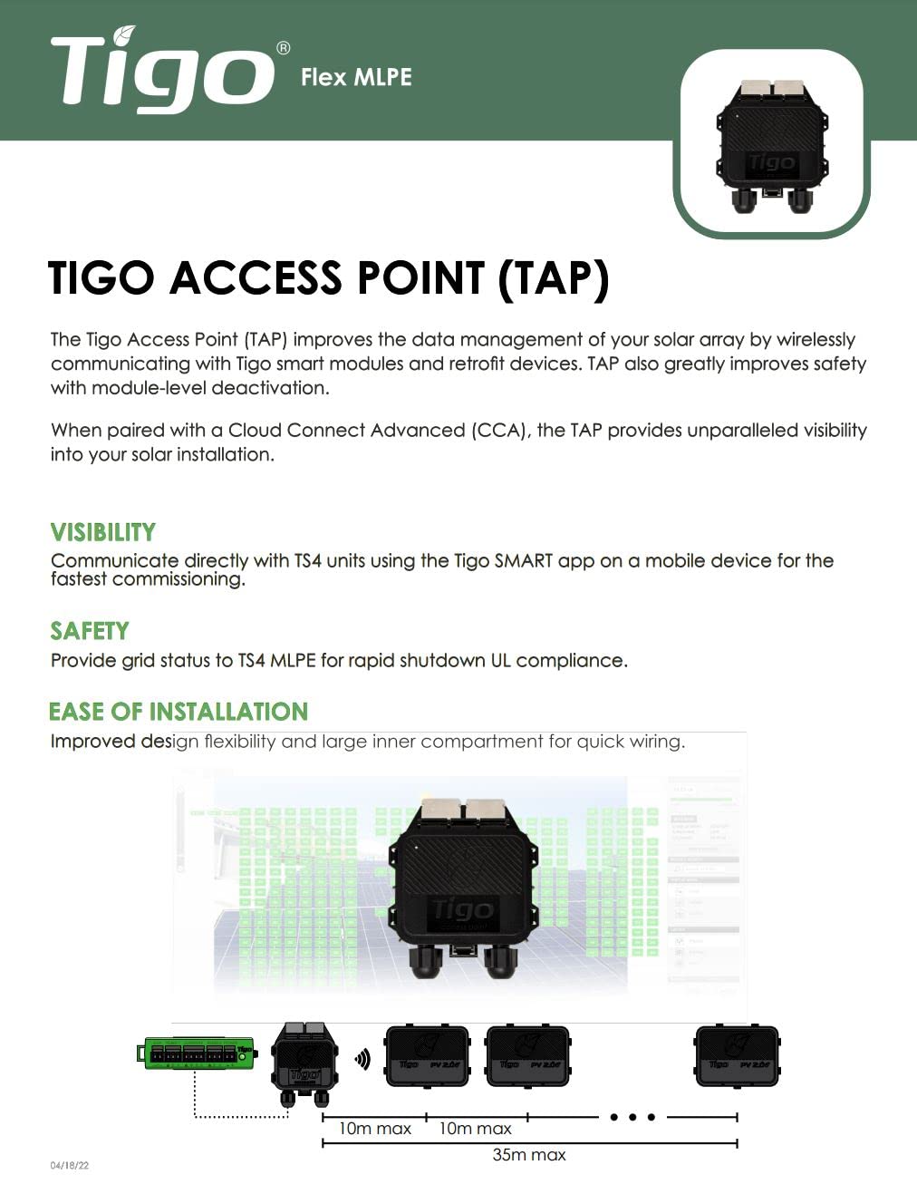 Tigo 158-00000-02 TAP Access Point Communication Device