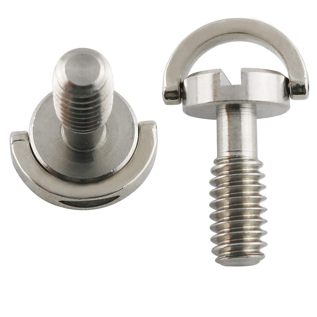 E-outstanding D Ring Hinged Screw 2PCS 1/4-20 Thread D-Ring Stainless Steel Camera Fixing Screws for Camera Tripod Monopod QR Plate 17mm Length
