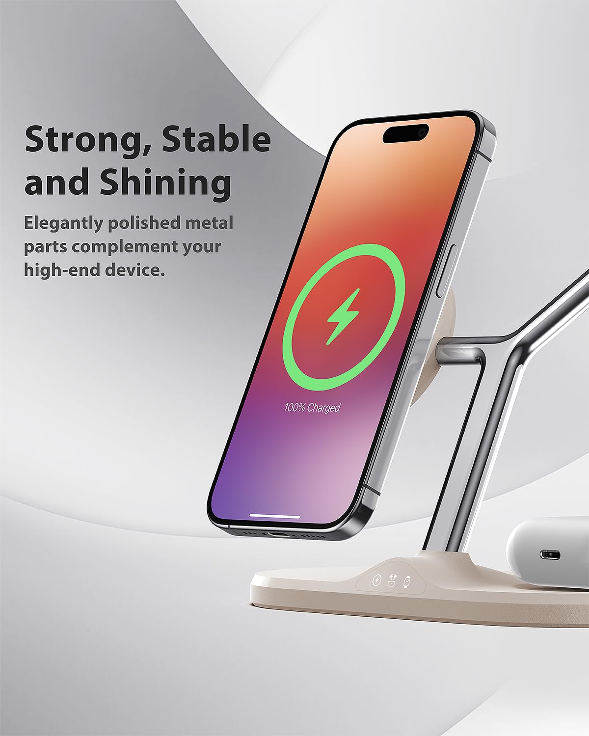 3-in-1 Wireless Charging Station for Apple Devices - Fast Charging Station for iPhone and Watch, Stable Charger Stand for iPhone 12-15 & iPhone 16