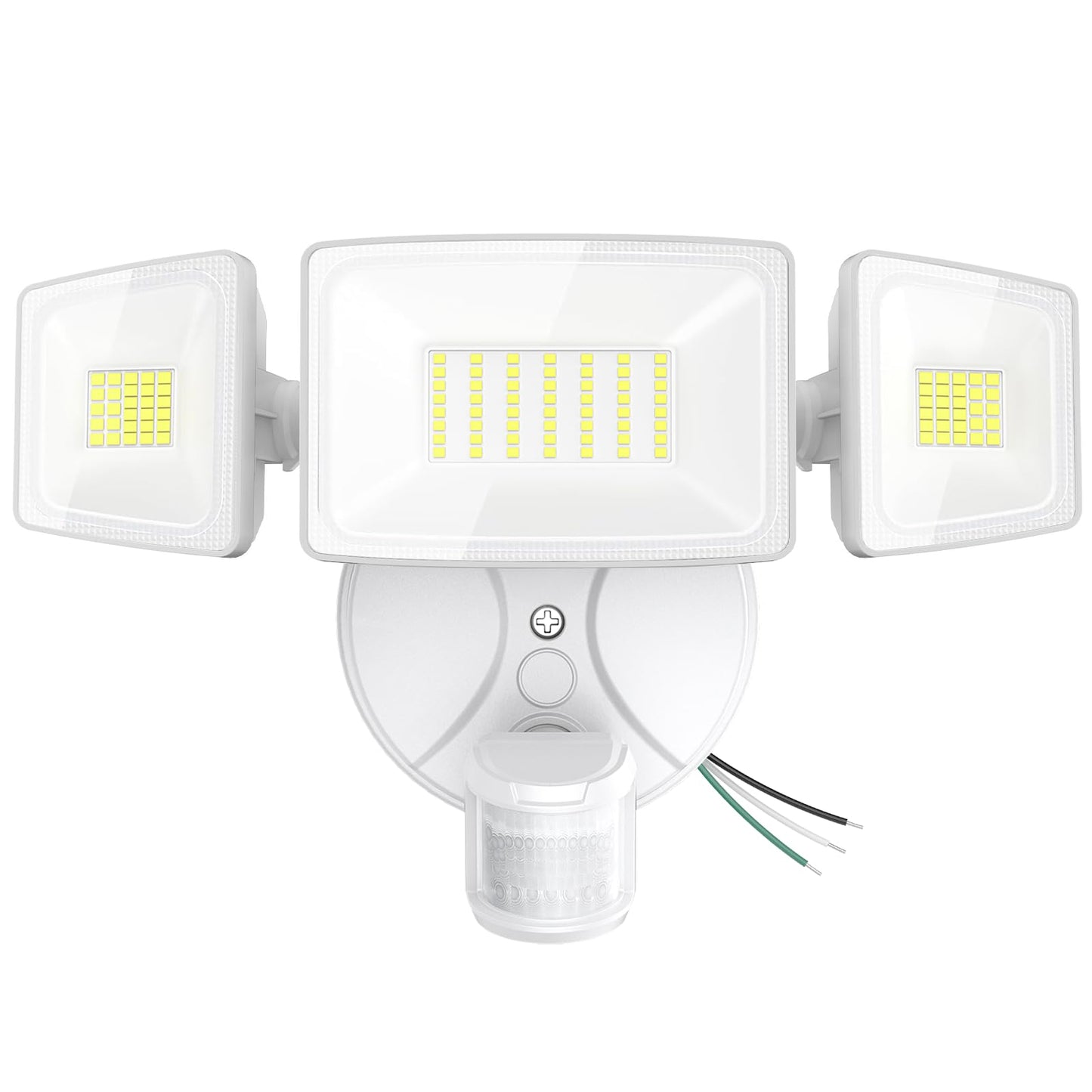 Onforu 75W LED Flood Light Motion Sensor Outdoor, 7000lm Dusk to Dawn Flood Light, Security Light with Three Head, IP65 Waterproof Exterior