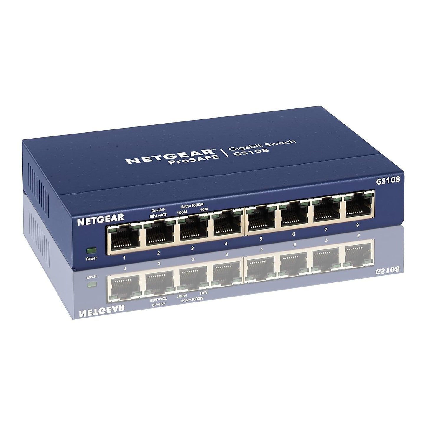 NETGEAR 8-Port Gigabit Ethernet Unmanaged Switch (GS108) - Desktop or Wall Mount, and Limited Lifetime Protection