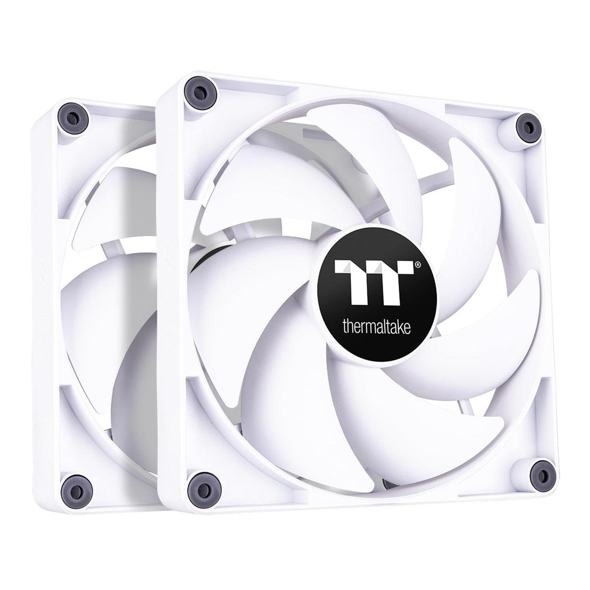 Thermaltake CT120 PC Cooling Fan White (2-Fan Pack), Daisy-Chain Design, Fan speeds up to 2000 RPM, 120 mm Hydraulic Bearing Fan, Anti-Vibration