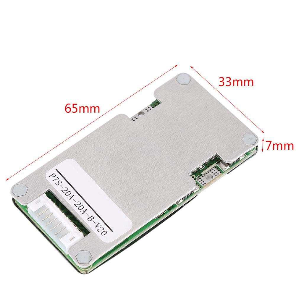 Yanmis 24V 20A 7S Lithium Battery Board with Balancing Function, Micro SATA Plug, Grey