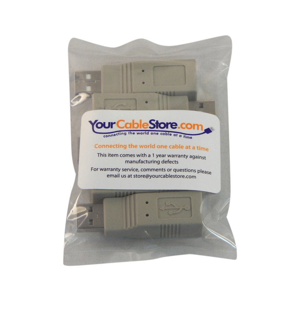 5 Pack of Your Cable Store USB Gender Changer/Adapter Male A to Female B