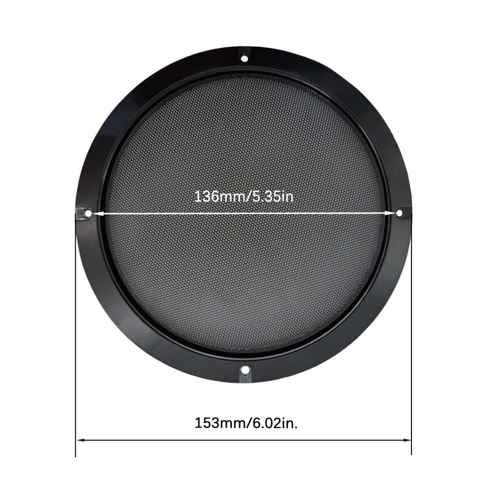 UltAlt 2 Pack 5 Inch Speaker Grills Replacement 5'' Speaker Grill Covers Round Mesh Screen Grille Cover for Subwoofer Box Wooden Speaker Enclosure