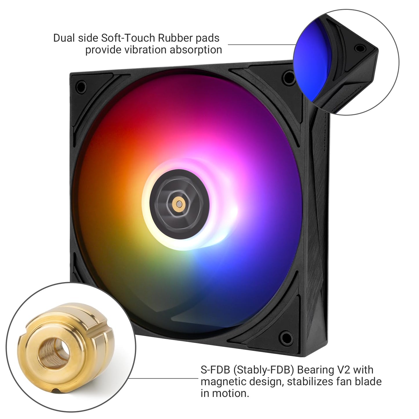 Thermalright TL-H12-X28-S Thin Computer Case Fan-2150RPM, CPU ARGB Fan, Quiet 28mm Thickness Cooling Fan, Desktop CPU Cooler Fan,Compatible