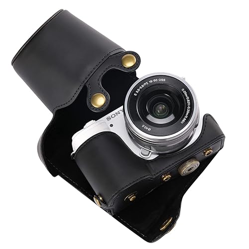 Hargedis XEVN for Sony ZV-E10 case,for Sony ZV-E10 case,Premium PU Full Body Leather Camera Case Bag for Sony Alpha ZV-E10 Fit 16-50mm Lens