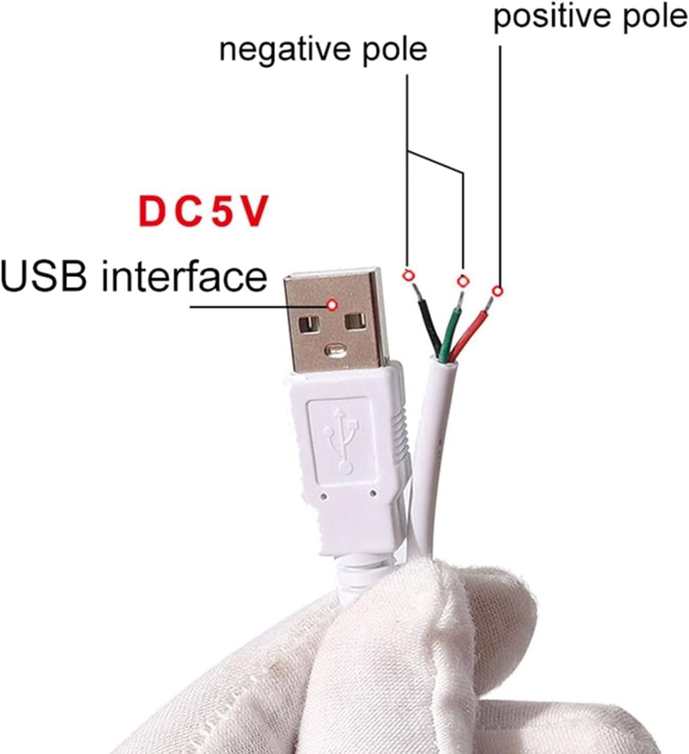 2Pcs White DC5V USB LED Dimmer Extension Cable with On/Off Switch Adapter LED Dimming Controller for LED Light Bulb Lamps USB-Port Power Cable for Led