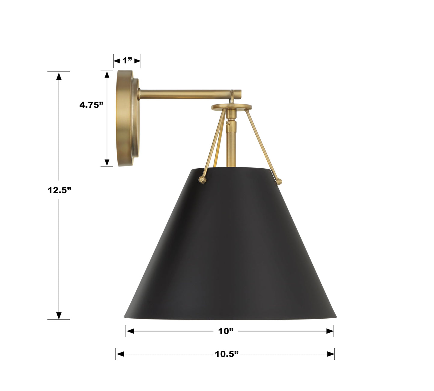Crystorama Xavier 1 Light Vibrant Gold Sconce