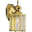 BrassGUARD Lantern Collection 1-Light Clear Beveled Glass Traditional Outdoor Wall Lantern Light Polished Brass