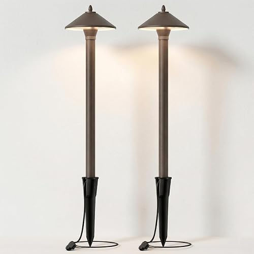 GOLDEN STAR 10W Halogen Low Voltage Landscape Lights, Classic Mushroom Hat Pathway Lights, Compatible with Malibu 8308-9103 Pro-Style, 10 Watt G4