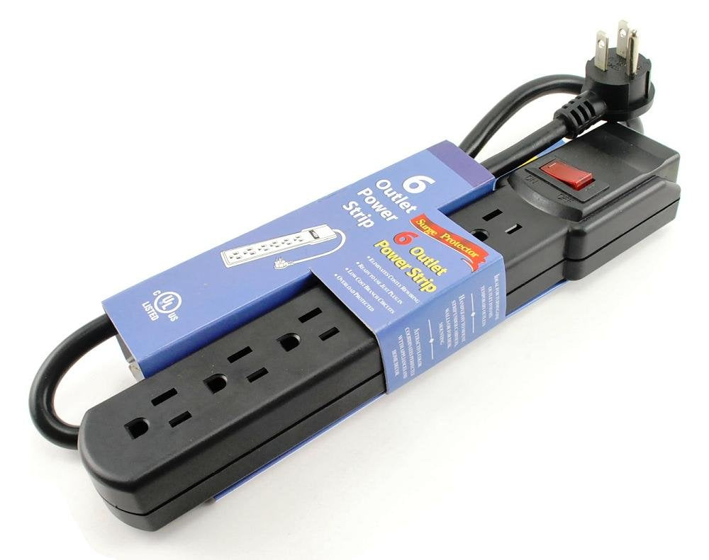 6 Outlet Surge Strip, Horizontal, 90 Joules, 24in (2 ft.) Cable