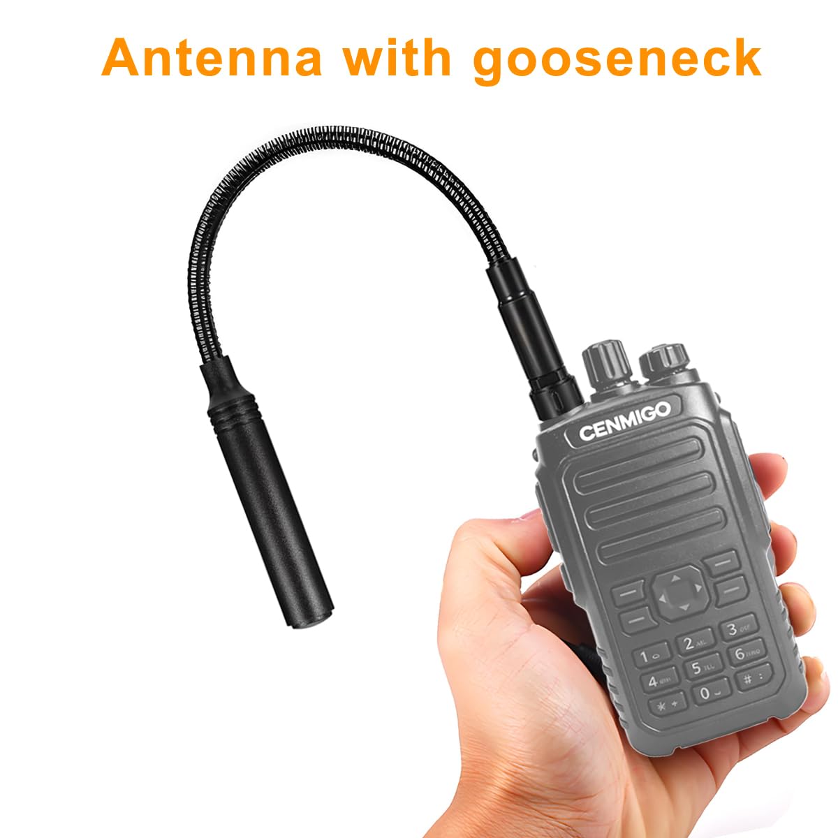 CENMIGO Radio Antenna: Handheld Two-Way Radio SMA Female Flexible Antenna, Dual-Band (VHF/UHF: 136-174MHz / 400-470MHz), 12.2 Inches in Length(1 Pack)