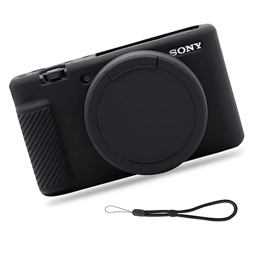 Case for ZV-1 Vlog Camera, EONORY Anti-Scratch Slim Fit Soft Sleeve ZV-1 Camera Silicone Cover with Strap Wrist for Sony ZV-1 Digital Camera (Black)
