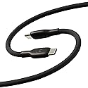 Motorola TurboPower Silicone 5A Black USB-C to USB-C Cable- 100W, 40k Bends, Flexible for Type C, Moto G Power, Play, Stylus,5G