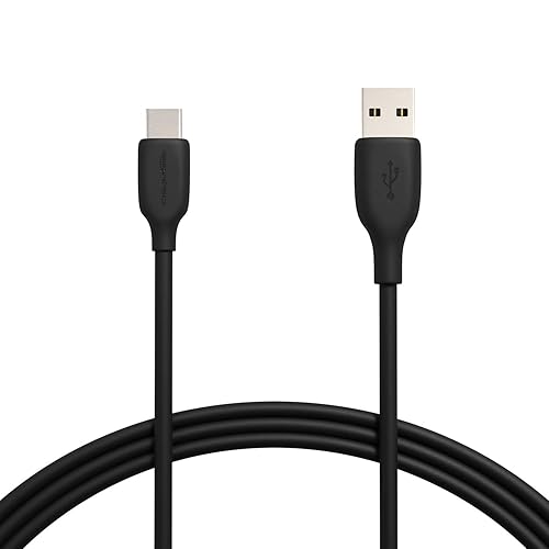 Amazon Basics USB-C to USB-A 2.0 Fast Charger Cable, 480Mbps Speed, USB-IF Certified, for Apple iPhone 16/15, iPad, Samsung Galaxy, Tablets, Laptops