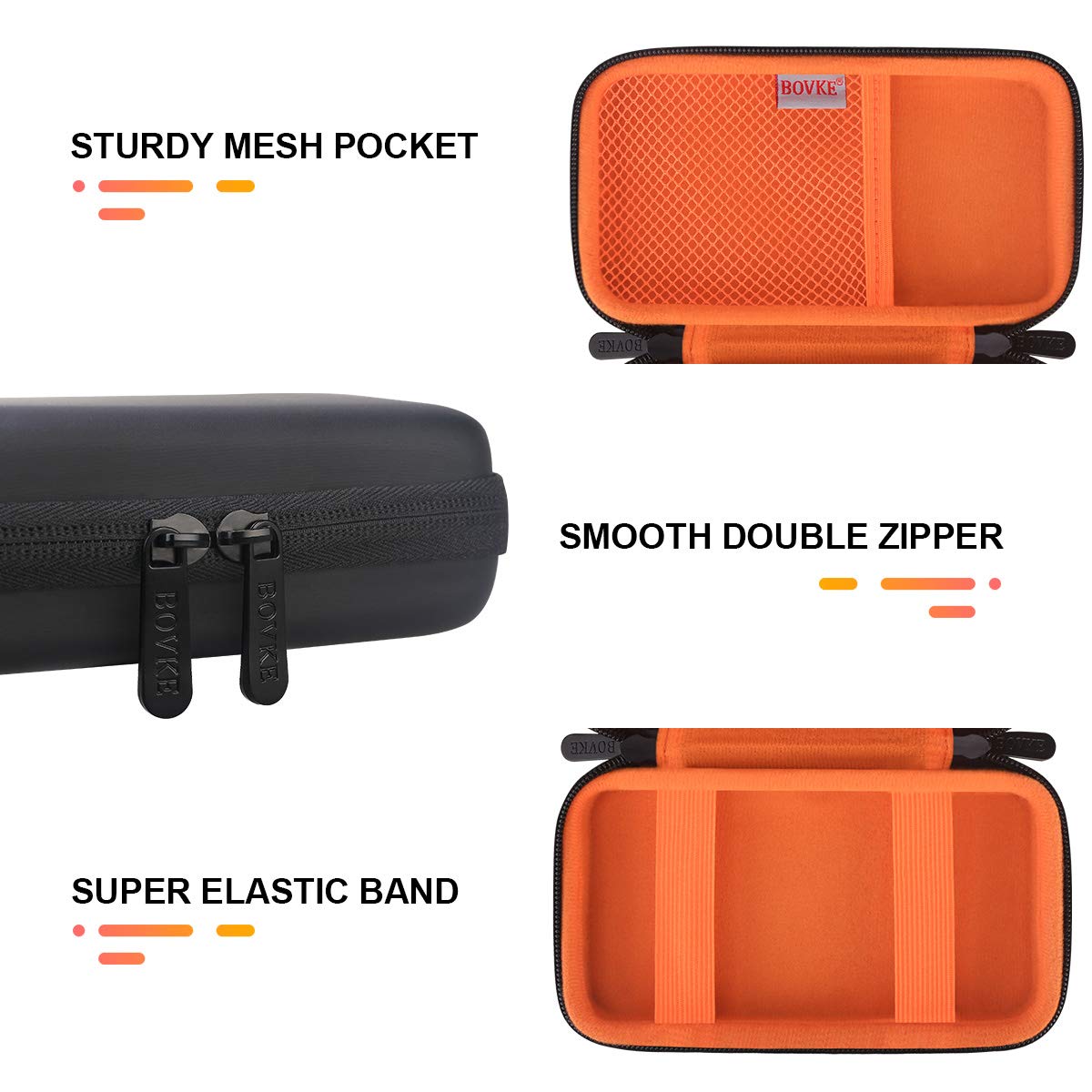 BOVKE Hard Case for Roku Voice Remote Controller, Streaming Stick+ / 4K, TV Steaming Stick 3820R/ 3821R/3941R, Extra Mesh Pocket for Adapters, Cables